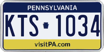 PA license plate KTS1034