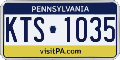 PA license plate KTS1035