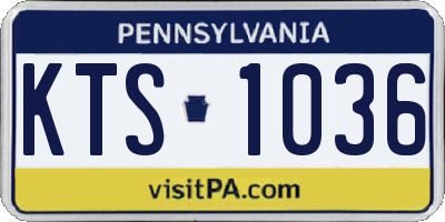 PA license plate KTS1036