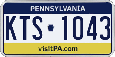 PA license plate KTS1043