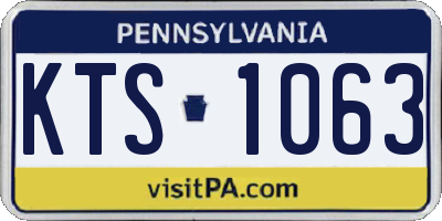 PA license plate KTS1063