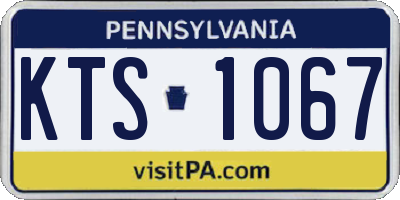 PA license plate KTS1067