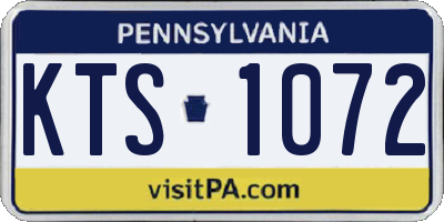 PA license plate KTS1072