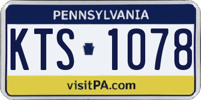 PA license plate KTS1078