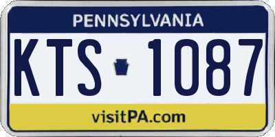 PA license plate KTS1087