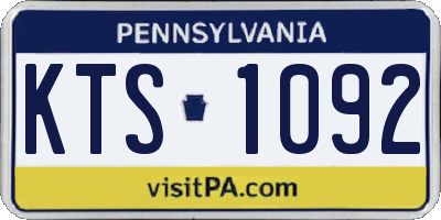 PA license plate KTS1092