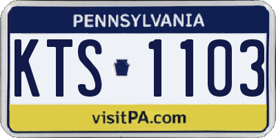 PA license plate KTS1103