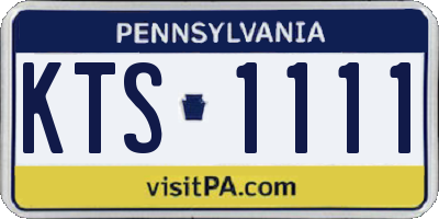 PA license plate KTS1111