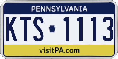 PA license plate KTS1113