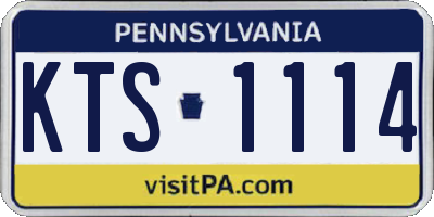 PA license plate KTS1114