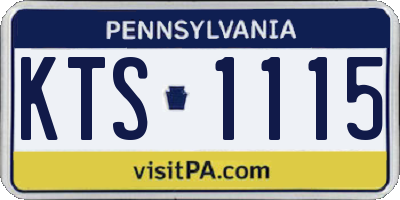 PA license plate KTS1115