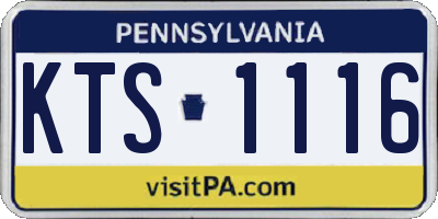 PA license plate KTS1116