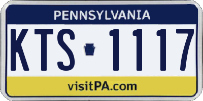 PA license plate KTS1117