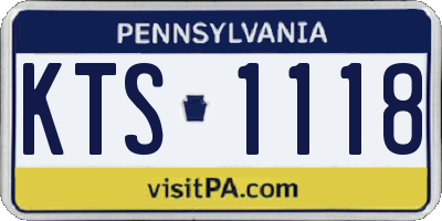 PA license plate KTS1118