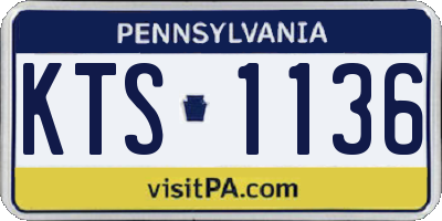 PA license plate KTS1136
