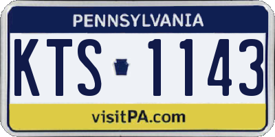 PA license plate KTS1143