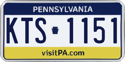 PA license plate KTS1151