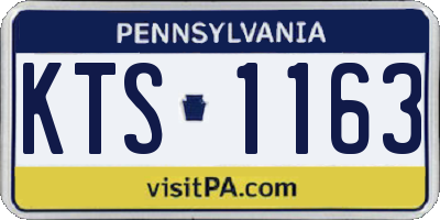 PA license plate KTS1163