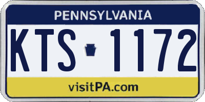 PA license plate KTS1172