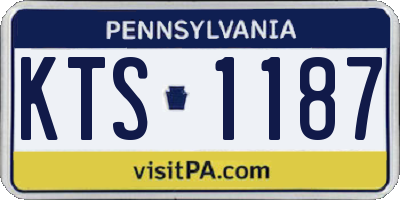PA license plate KTS1187