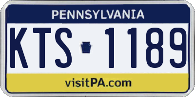 PA license plate KTS1189