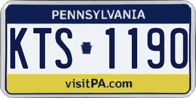 PA license plate KTS1190