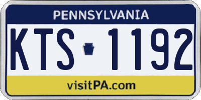PA license plate KTS1192