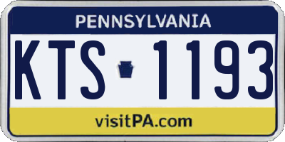 PA license plate KTS1193
