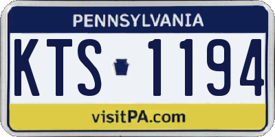 PA license plate KTS1194