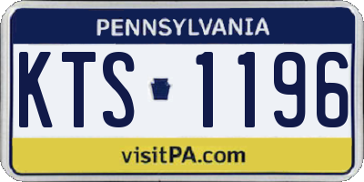 PA license plate KTS1196