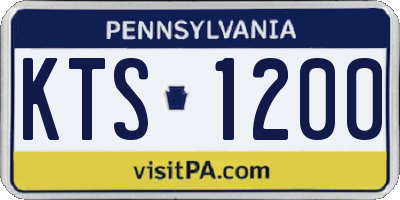 PA license plate KTS1200