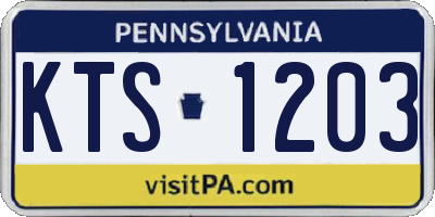 PA license plate KTS1203