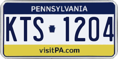 PA license plate KTS1204