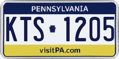 PA license plate KTS1205