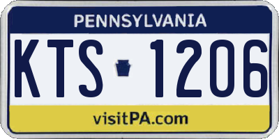 PA license plate KTS1206