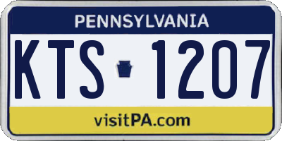 PA license plate KTS1207
