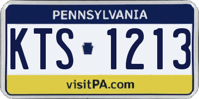 PA license plate KTS1213