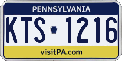 PA license plate KTS1216