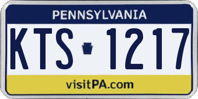 PA license plate KTS1217