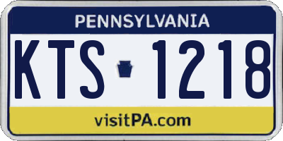 PA license plate KTS1218
