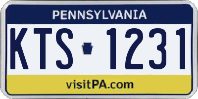 PA license plate KTS1231