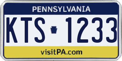 PA license plate KTS1233