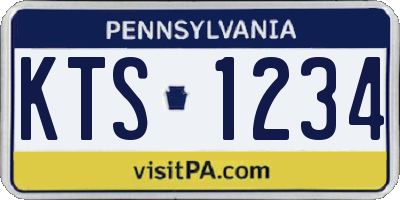 PA license plate KTS1234