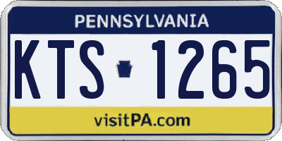 PA license plate KTS1265