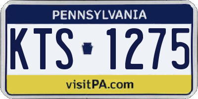 PA license plate KTS1275