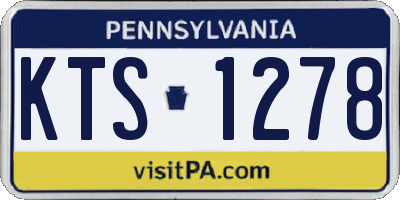 PA license plate KTS1278