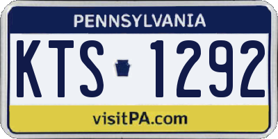 PA license plate KTS1292