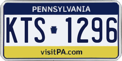 PA license plate KTS1296