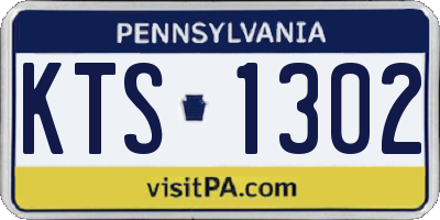 PA license plate KTS1302