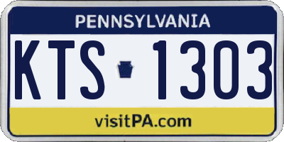 PA license plate KTS1303